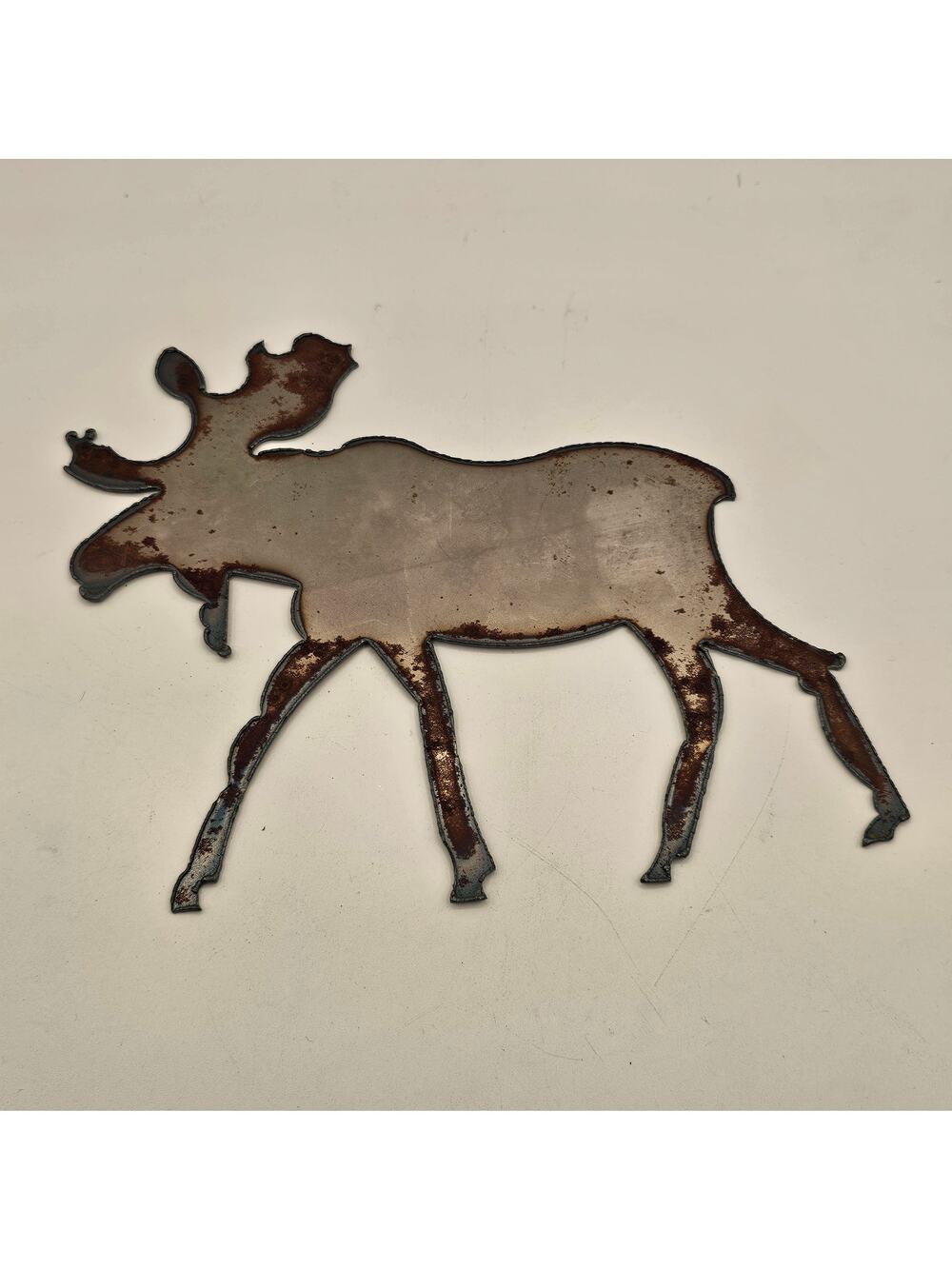Vintage Rusty Metal Moose Cutout Rustic Cabin Wall Decor Craft Silhouette 9x7